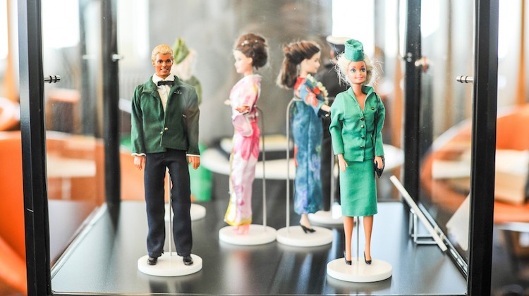 The Qantas Club in Sydney will feature Ken and Barbie modelling the airline's uniforms through the ages. (Qantas)