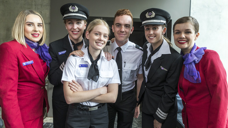 Virgin Australia pilot cadets and cabin crew at Flight Training Adelaide. (Virgin Australia)