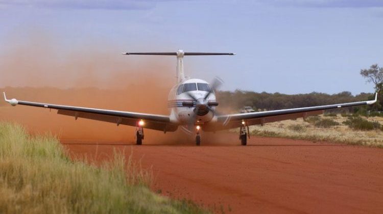 A file image of an RFDS aircraft taking off from a regional unpaved runway. (RFDS)