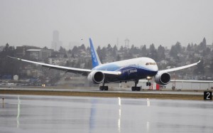 ZA001 landing at Boeing Field, Seattle. (Boeing)