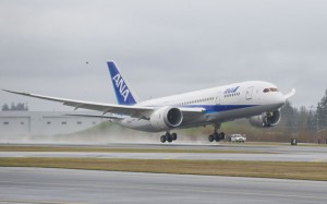 787 ZA001 takes off on its maiden flight. (Boeing)