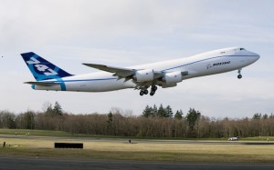 Takeoff for the 747-8. (Boeing)