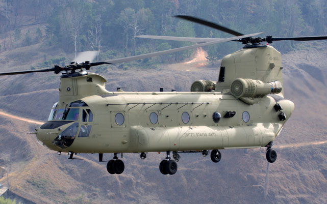 Seven CH-47Fs will enter Army service from 2014.