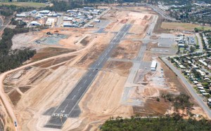 Gladstone Airport is to receive federal funding for its new terminal, part of a broader airport upgrade that has also seen the runway extended. (Gladstone Regional Council)