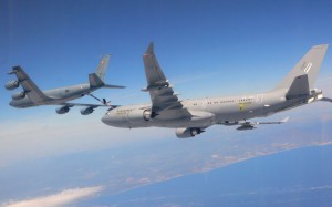 The first RAAF KC-30 refuels from a French KC-135 during trials last year. (Airbus Military)