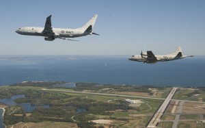 P-8 TA and a P-3C over Pax River. (USN)