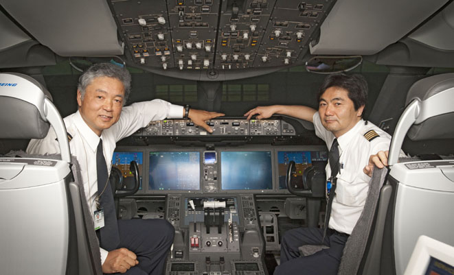 A file image of ANA pilots in a Boeing 787. (Boeing)
