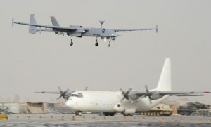 A RAAF Heron lands at Kandahar. (Dept of Defence)