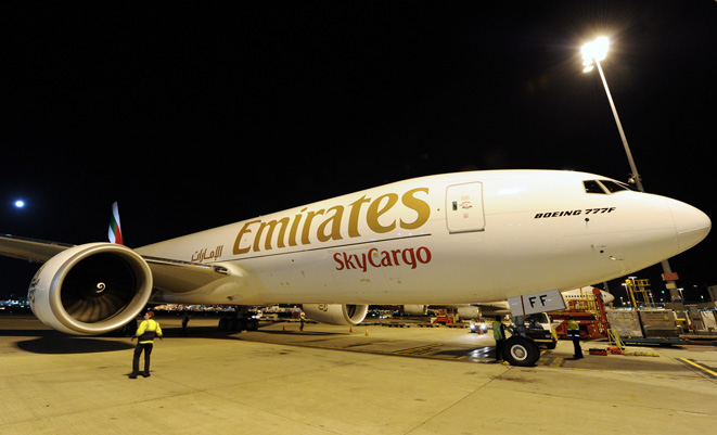 An Emirates SkyCargo 777 freighter. (Emirates)