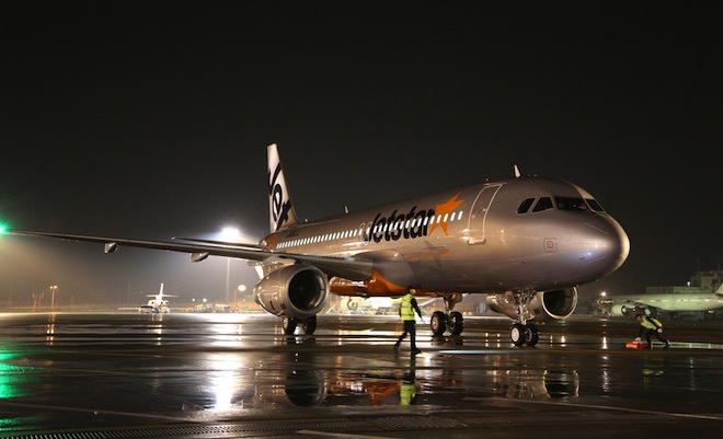 A file picture Jetstar Japan's first A320 at Narita.