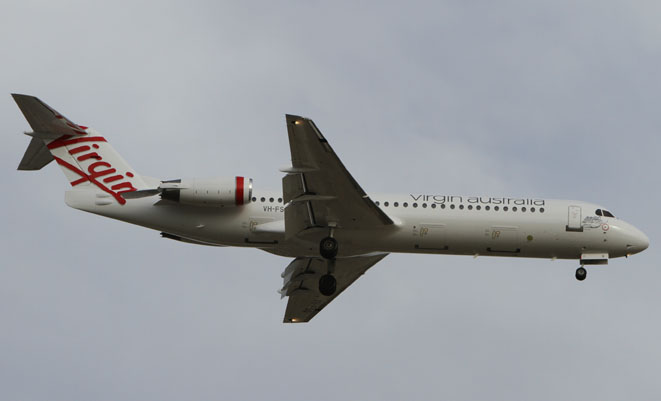 A file image of Virgin Australia Regional Airlines Fokker 100 VH-FSQ. (Brenden Scott)