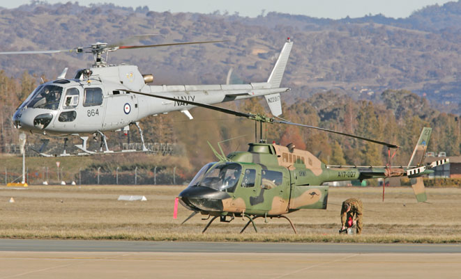 The new EC135s will replace the Navy Squirrel and Army Kiowa in service. (Paul Sadler)