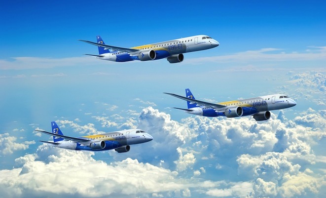 The new E2 family of Embraer jets. (Embraer)
