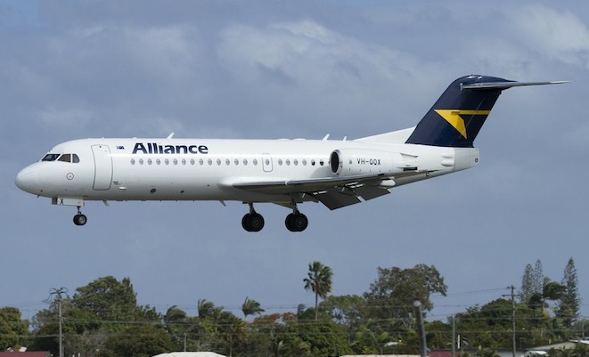 One of Alliance's new Fokker 70s on approach to Mackay. (Dave Parer)