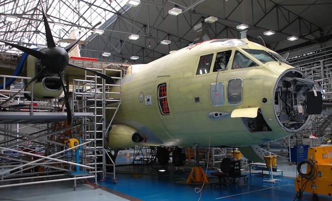 The first C-27J undergoes final completion. 