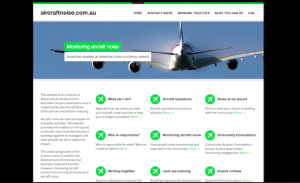 A screen capture from the aircraftnoise.com.au website.