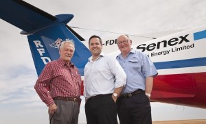 L-R: Denis Patten, Senex Chairman; Ian Davies MD Senex; John Lynch, CEO RFDS Central Operations.