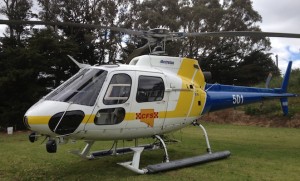 One of two Australian Helicopters AS350s being used for air attack work.
