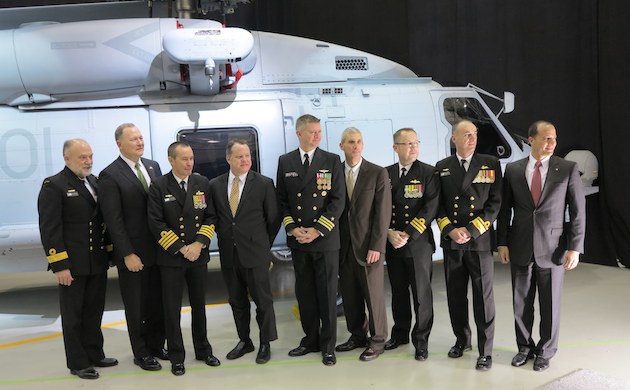 RAN, DMO and Team Romeo officials at the MH-60R hand over.