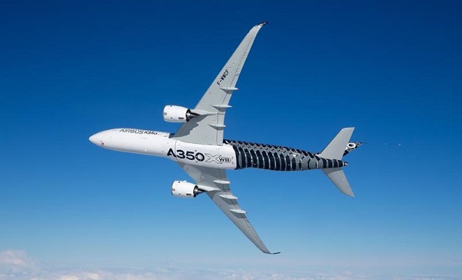The A350 will be visiting Sydney and Auckland in August.   (Airbus)