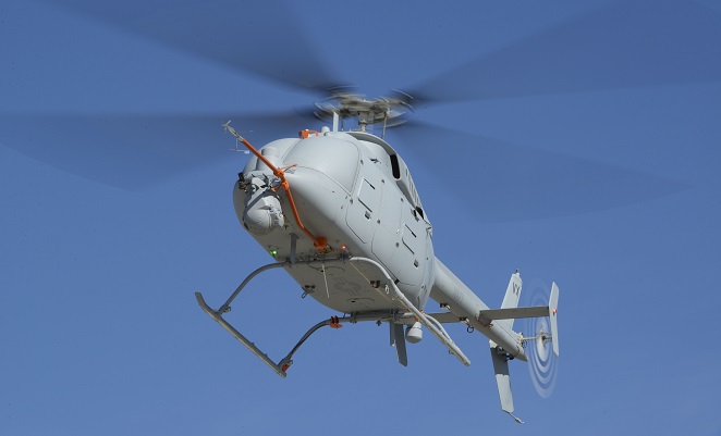 The US Navy has awarded a development contract to integrate an EW pod to the MQ-8C Fire Scout. ( Northrop Grumman)