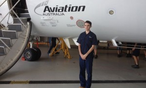 Scholarship winner Mitchel Eickenloff has started his Certificate IV in Aeroskills at Aviation Australia. (Aviation Australia)