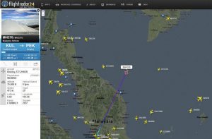 The Flightradar24 track shows MH370 as far as the South China Sea. (@Flightradar24)