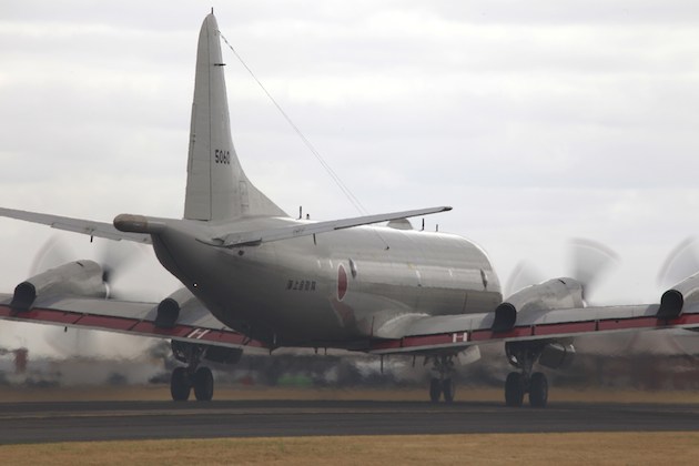 A JMSDF P-3C taxis at Pearce.