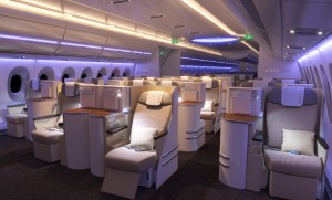 Airbus's generic A350 business class cabin. (Airbus)