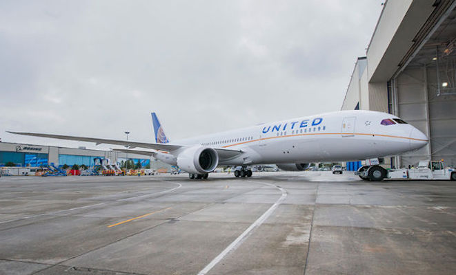 United's first 787-9 has rolled out of the paintshop. (United)