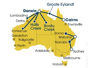 Vincent Aviation's Australian route network.