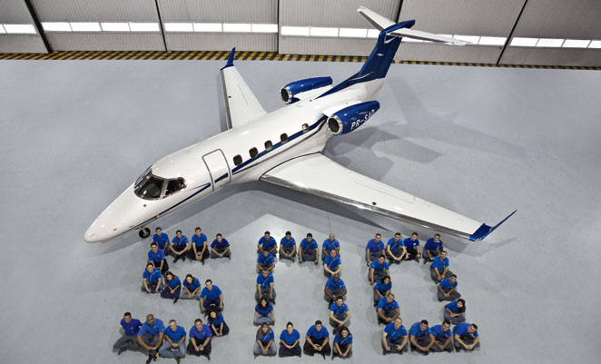 The 500th Phenom executive jet. (Embraer)