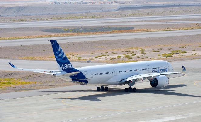 The A350 at Al Ain in the UAE. (Airbus)