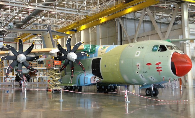 An A400M on the Seville production line.