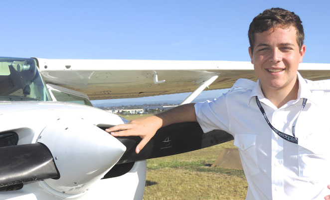 17 year old Alex Fisher who will fly around Australia from June 21 to July 12 to raise money for the RFDS.