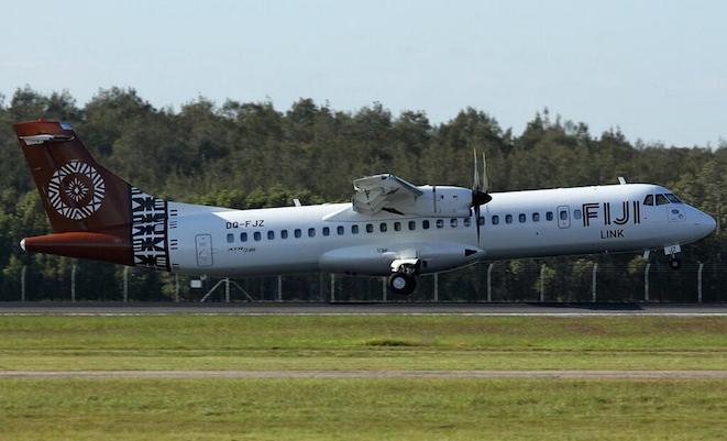 The first Fiji Link ATR 72-600 transits Brisbane.