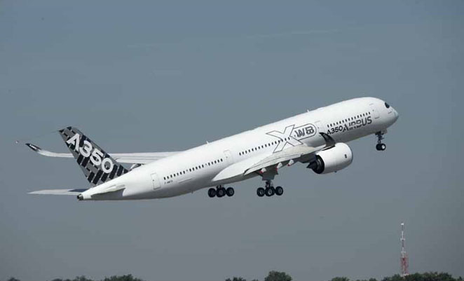 Airbus A350 MSN005 takes flight for the first time on June 20. (Airbus)
