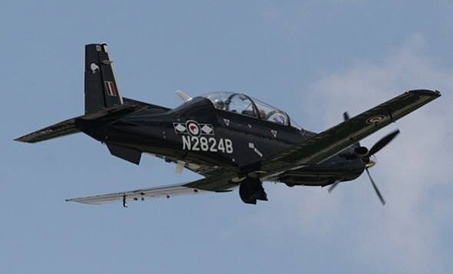 The first RNZAF T-6C takes off in June. (RNZAF)