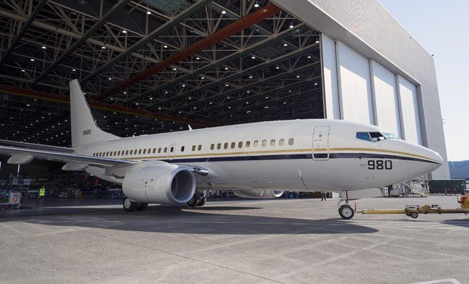 The 5,000th 737NG to be built, a C-40 Clipper for the US Navy. (Boeing)