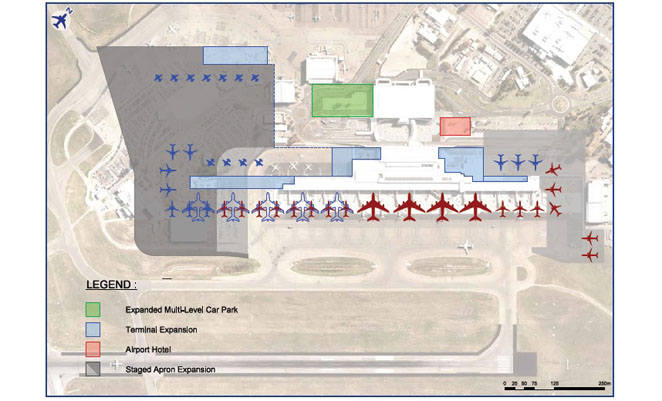 The Adelaide Airport preliminary draft master plan provides for growth over the next 20 years.