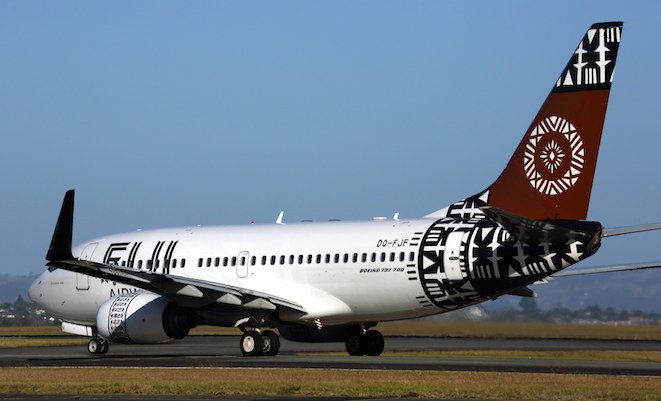 A Fiji Airways 737-700 at Auckland. (Rob Finlayson)
