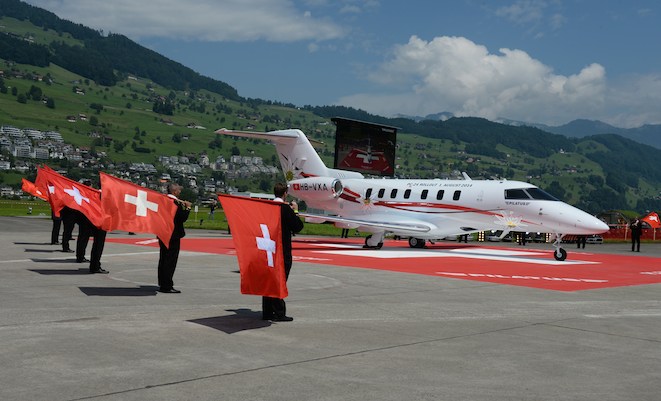 The PC-24 was rolled out on the Swiss National Day.
