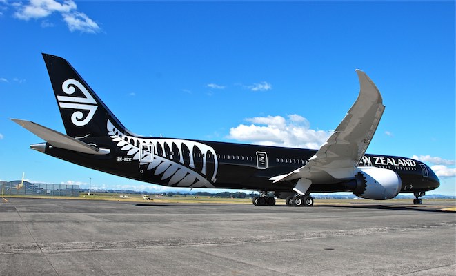 Air New Zealand's first 787-9 at Auckland. (Andrew Aley)