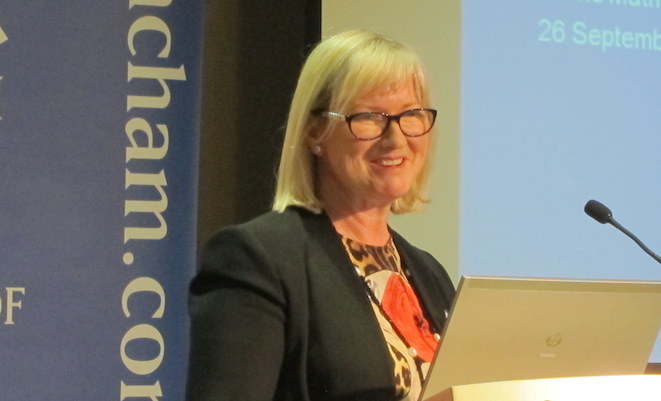 Sydney Airport chief executive Kerrie Mather at a business lunch in Sydney.