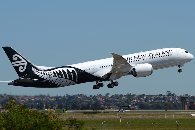 Air NZ Boeing 787-9 ZK-NZF at Sydney Airport. (Damien Aiello)