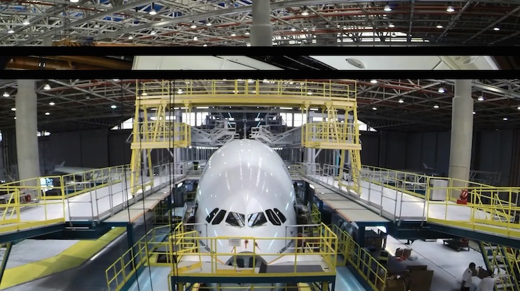 The heavy check was conducted at Emirates' purpose-built A380  engineering facility in Dubai. (Emirates)