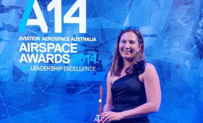Kathleen Boseley with her award. (Airbus)