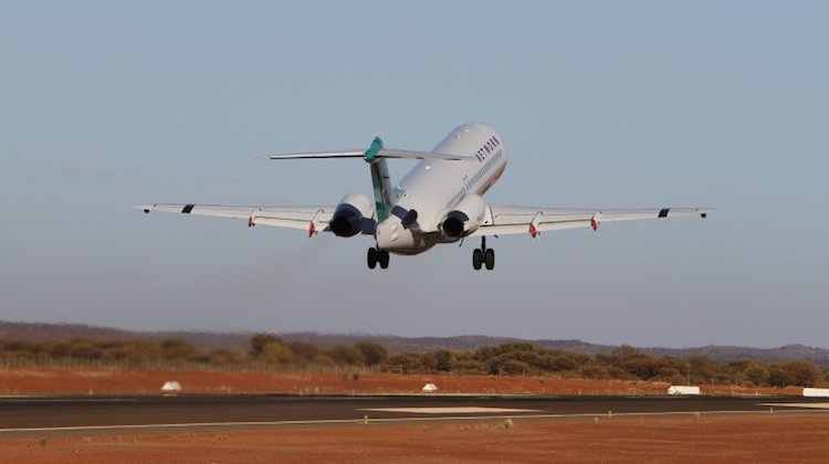 A Network Aviation Fokker F100 takes off. (Network Aviation) 