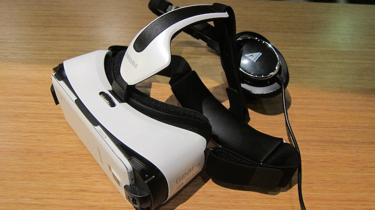 The smartphone that attaches to the headset is pre-loaded with virtual reality content.