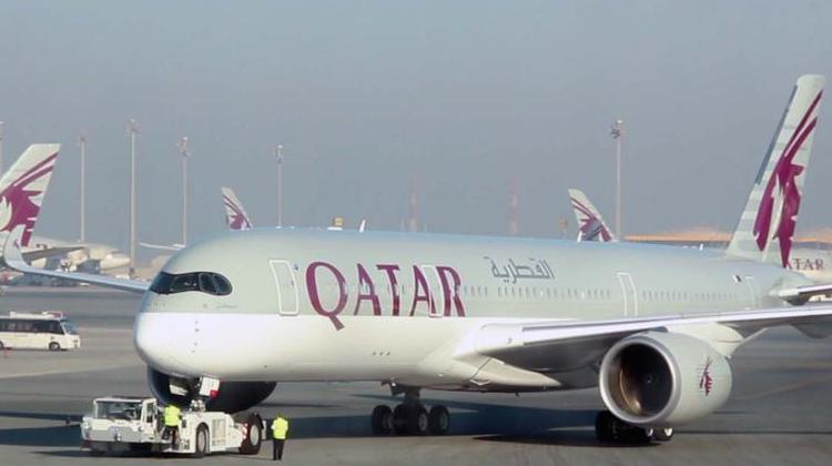 Qatar flight QR67, operated by Airbus A350-900 registration A7-ALA, pushes back for departure at Doha Airport. (Qatar Airways)